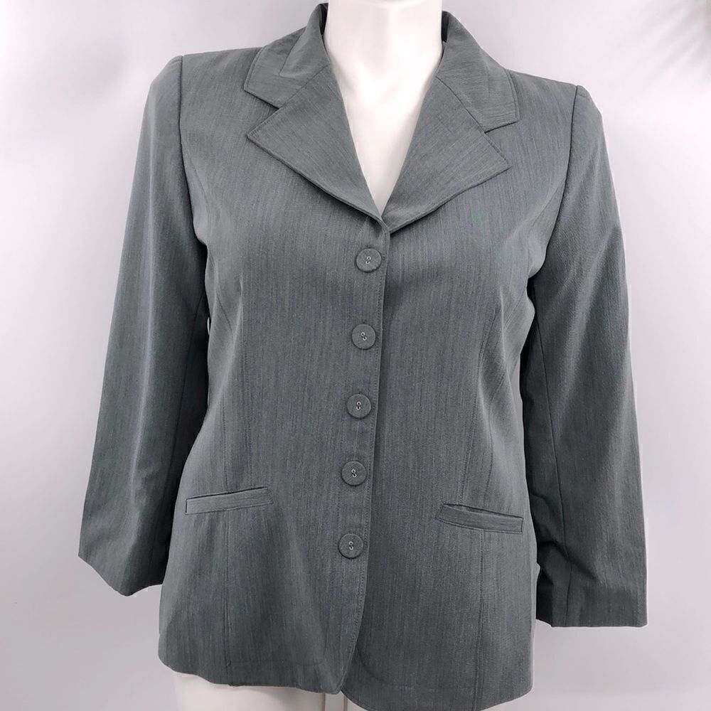 Pendletongraybutton Detailedstitchingblazer - image 1